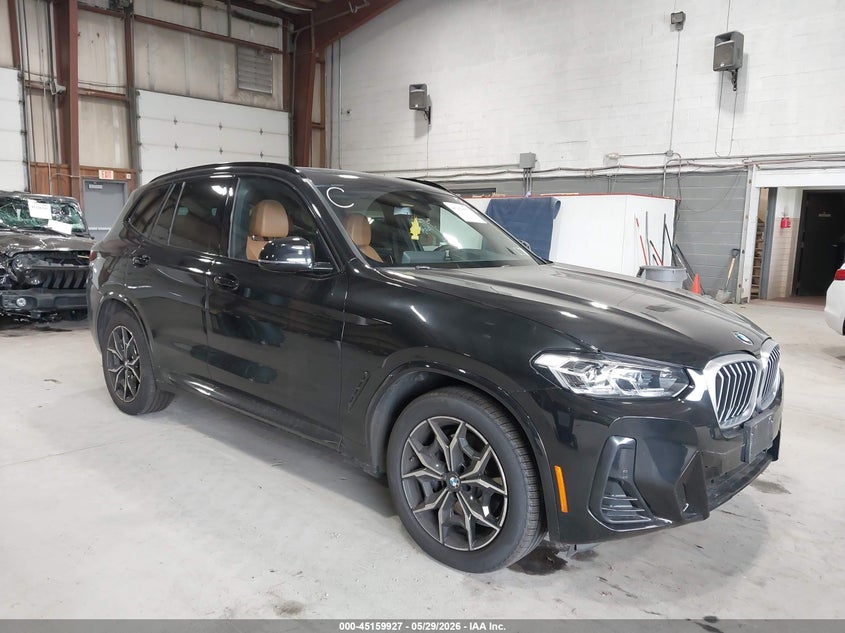 2022 BMW X3 VIN WBX57DP04NN167621 IAAI salvage auction — LEFT SIDE, Salvage Title, sold $21,600 on 2026-07-08 (photo 1)