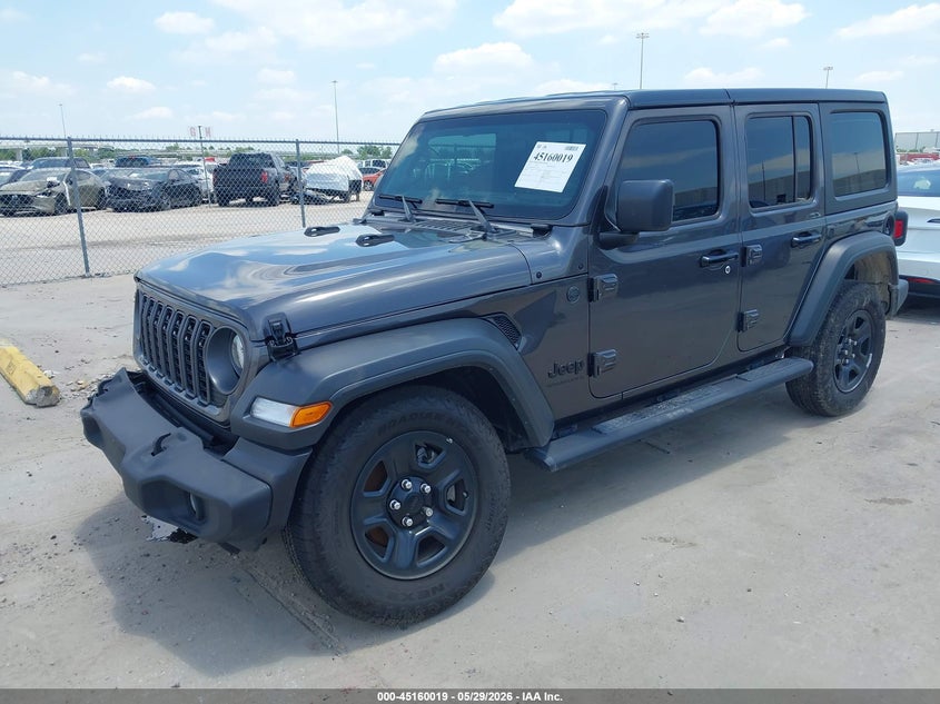 2025 Jeep Wrangler / VIN 1C4PJXDG5SW592555 IAAI salvage auction — RIGHT FRONT, Salvage Title, sold $15,250 on 2026-07-30 (photo 2)