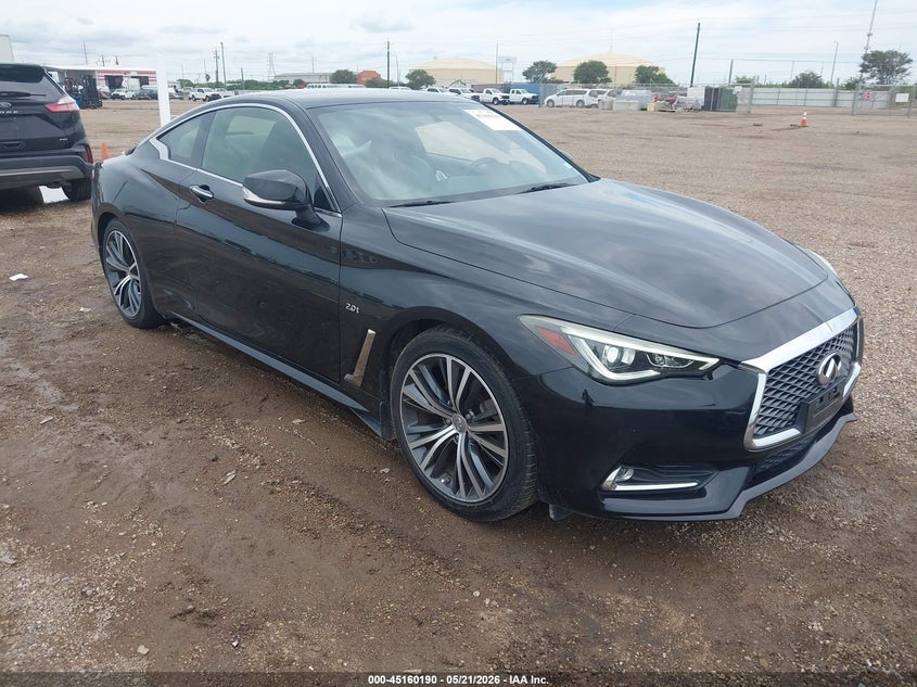 2018 Infiniti Q60 VIN JN1CV7EK3JM200580 IAAI salvage auction — LEFT SIDE, Original (Texas), sold $7,500 on 2026-07-15 (photo 1)