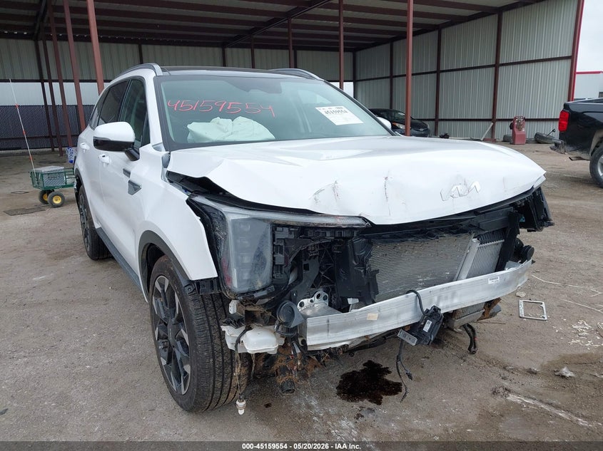 2026 Kia Sorento VIN 5XYRH4JF2TG439631 IAAI salvage auction — FRONT & REAR, Salvage (Texas), sold $10,100 on 2026-07-21 (photo 1)