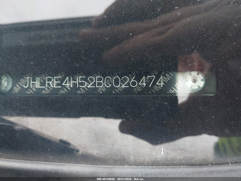 2011 Honda Cr-v VIN JHLRE4H52BC026474 IAAI salvage auction — LEFT SIDE, Clear (Virginia), sold $3,100 on 2026-07-14 (photo 9)