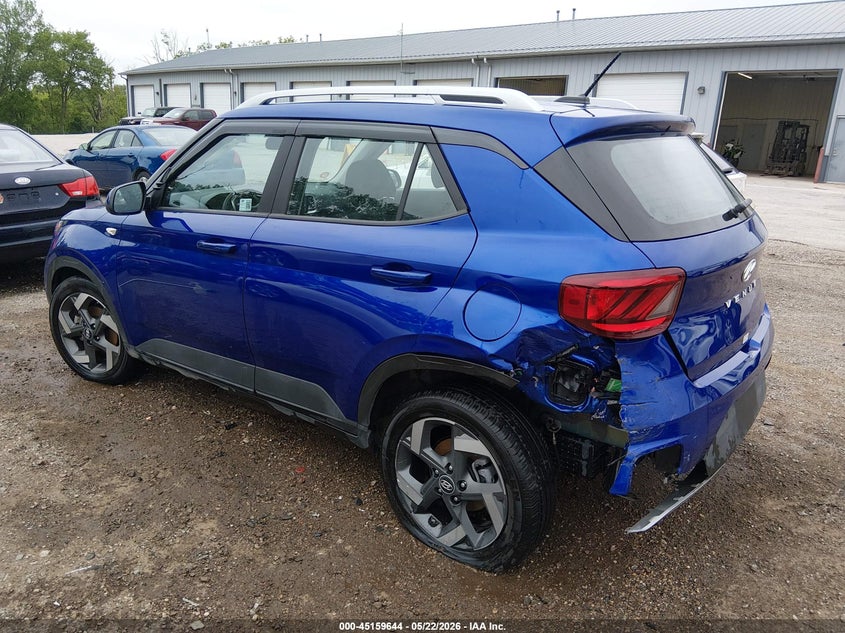 2026 Hyundai Venue VIN KMHRC8A38TU435783 IAAI salvage auction — REAR END, Clear (Indiana), sold $8,350 on 2026-07-29 (photo 3)