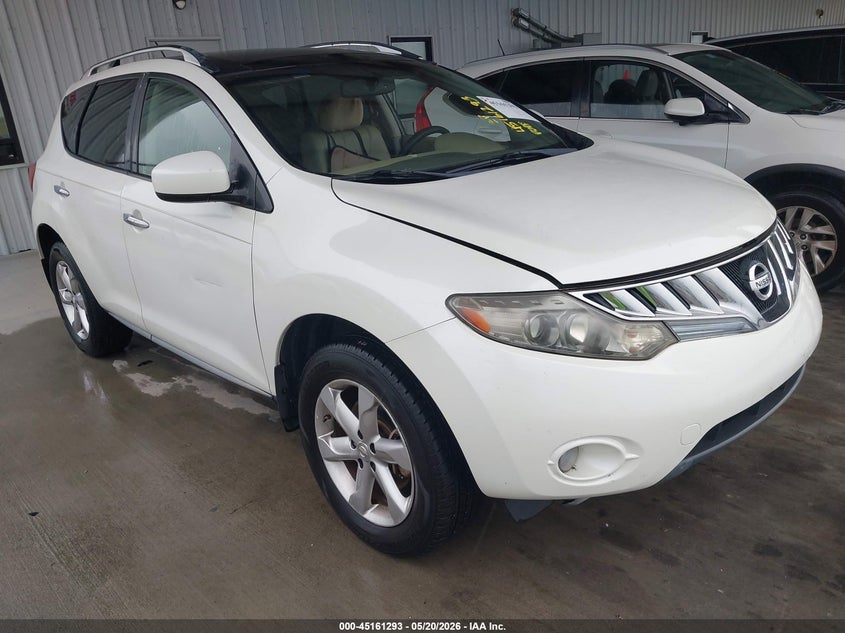 2010 Nissan Murano VIN JN8AZ1MU2AW019679 IAAI salvage auction — HAIL, Original (Texas), sold $875 on 2026-07-17 (photo 1)