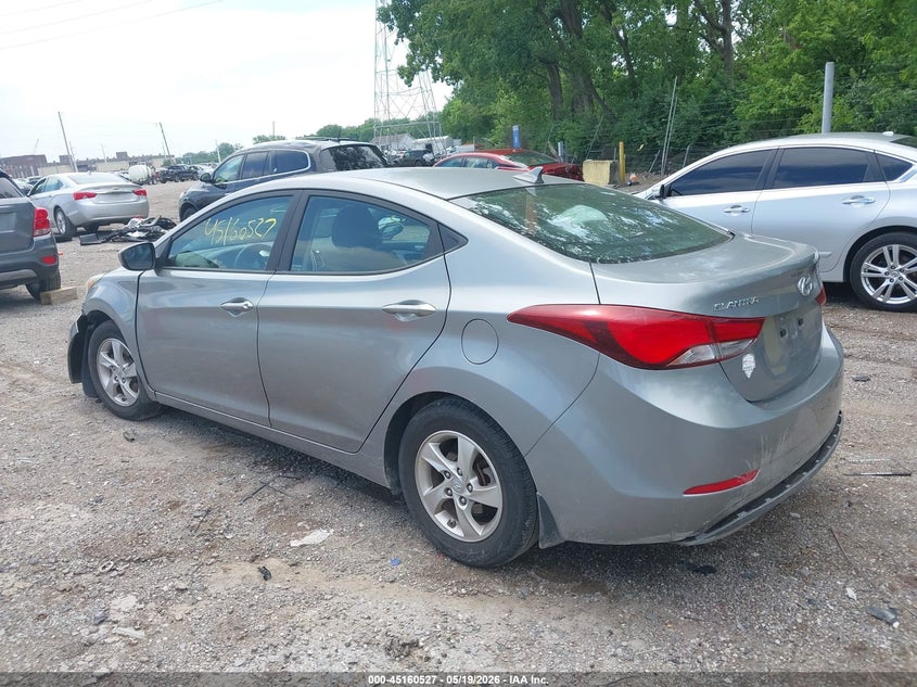 2015 Hyundai Elantra VIN KMHDH4AE3FU443235 IAAI salvage auction — FRONT END, Clear (Indiana), sold $1,800 on 2026-07-15 (photo 3)