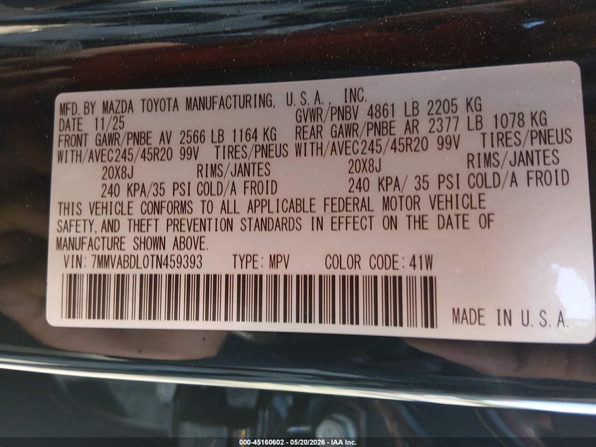 2026 Mazda Cx-50 VIN 7MMVABDL0TN459393 IAAI salvage auction — REAR END, Clear (Florida), sold $14,750 on 2026-07-08 (photo 9)