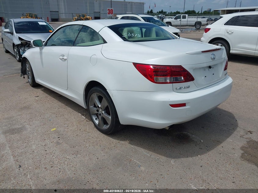 2010 Lexus Is 250c VIN JTHFF2C24A2503522 IAAI salvage auction — RIGHT FRONT, Salvage (Texas), sold $675 on 2026-07-09 (photo 3)