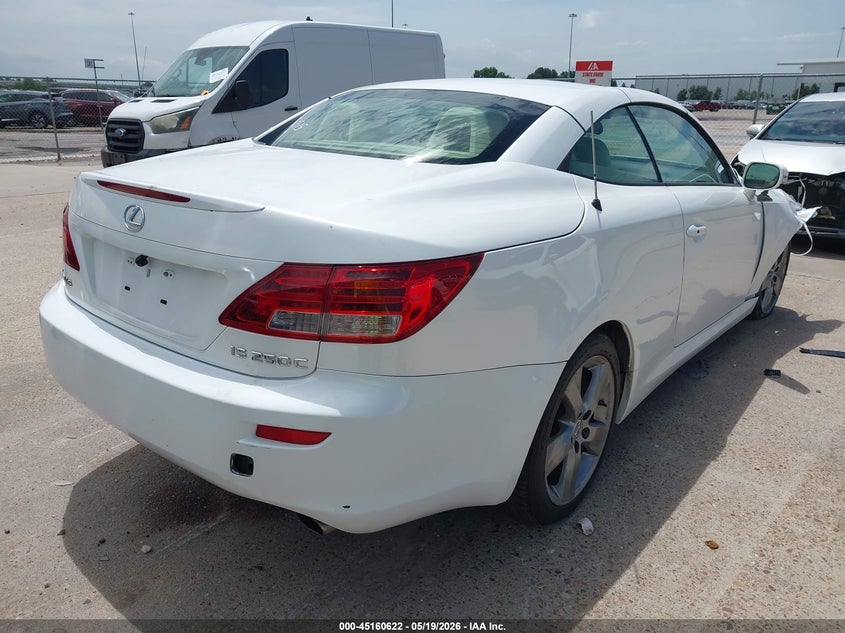 2010 Lexus Is 250c VIN JTHFF2C24A2503522 IAAI salvage auction — RIGHT FRONT, Salvage (Texas), sold $675 on 2026-07-09 (photo 4)