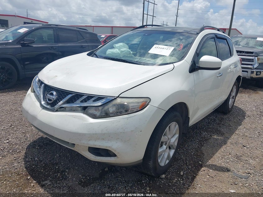 2012 Nissan Murano VIN JN8AZ1MU3CW119275 IAAI salvage auction — FRONT END, Salvage (Louisiana), sold $250 on 2026-07-22 (photo 2)
