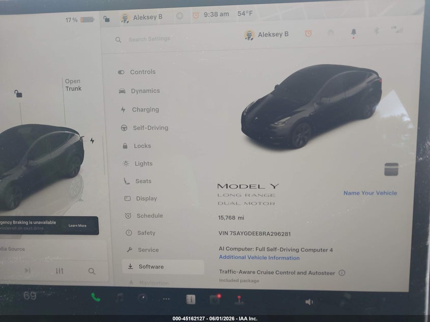 2024 Tesla Model y VIN 7SAYGDEE8RA296281 IAAI salvage auction — ALL OVER, Salvage Title, sold $8,500 on 2026-07-15 (photo 7)