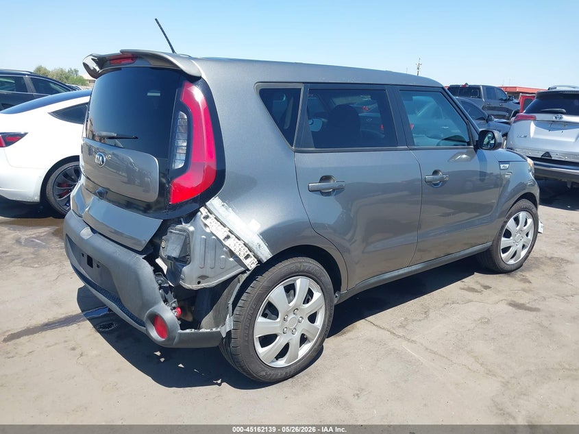 2015 Kia Soul VIN KNDJP3A57F7126674 IAAI salvage auction — REAR END, Salvage (Arizona), sold $600 on 2026-07-28 (photo 4)