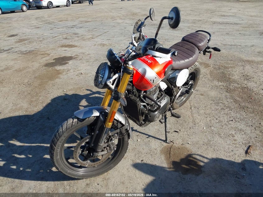 2026 Triumph motorcycle Scrambler VIN SMTT147Y5TNA44214 IAAI salvage auction — SIDE, Salvage (California), sold $1,000 on 2026-07-22 (photo 2)