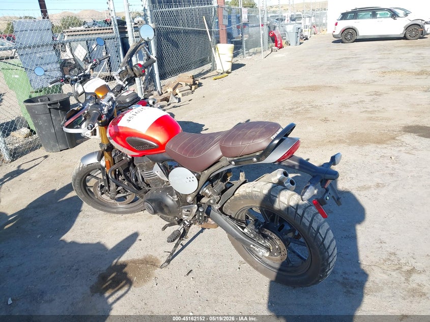 2026 Triumph motorcycle Scrambler VIN SMTT147Y5TNA44214 IAAI salvage auction — SIDE, Salvage (California), sold $1,000 on 2026-07-22 (photo 3)