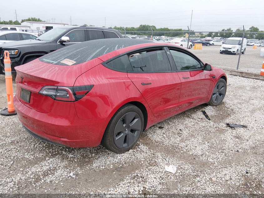 2022 Tesla Model 3 VIN 5YJ3E1EAXNF354834 IAAI salvage auction — LEFT FRONT, Salvage (Missouri), sold $7,600 on 2026-07-30 (photo 4)