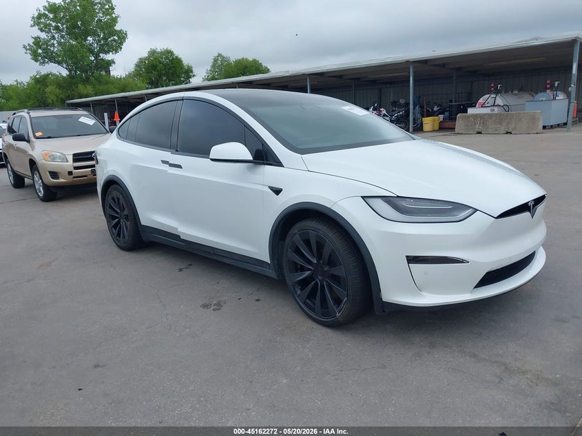 2022 Tesla Model x VIN 7SAXCAE58NF345756 IAAI salvage auction — LEFT REAR, Original (Texas), sold $18,200 on 2026-07-29 (photo 1)