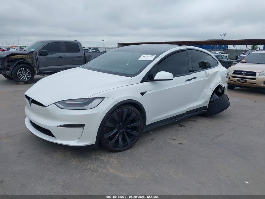 2022 Tesla Model x VIN 7SAXCAE58NF345756 IAAI salvage auction — LEFT REAR, Original (Texas), sold $18,200 on 2026-07-29 (photo 2)