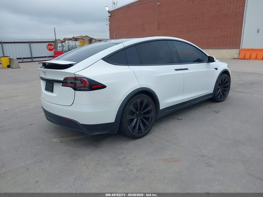 2022 Tesla Model x VIN 7SAXCAE58NF345756 IAAI salvage auction — LEFT REAR, Original (Texas), sold $18,200 on 2026-07-29 (photo 4)