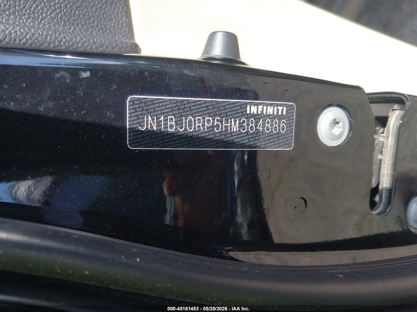 2017 Infiniti Qx50 VIN JN1BJ0RP5HM384886 IAAI salvage auction — THEFT, Salvage Title, sold $2,150 on 2026-07-30 (photo 9)