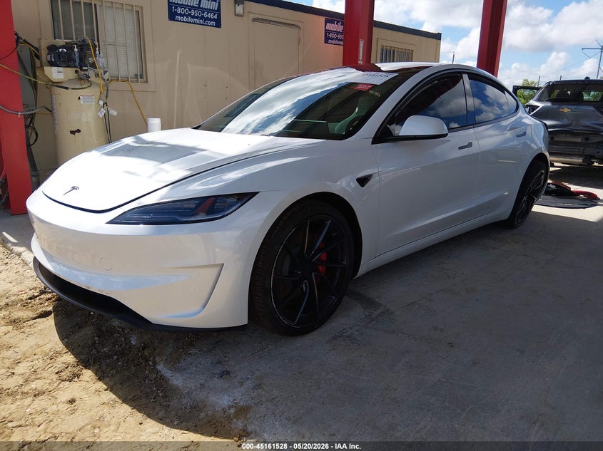 2026 Tesla Model 3 VIN 5YJ3E1ETXTF159587 IAAI salvage auction — LEFT REAR, Certificate Of Destruction (Florida), sold $16,100 on 2026-07-30 (photo 2)