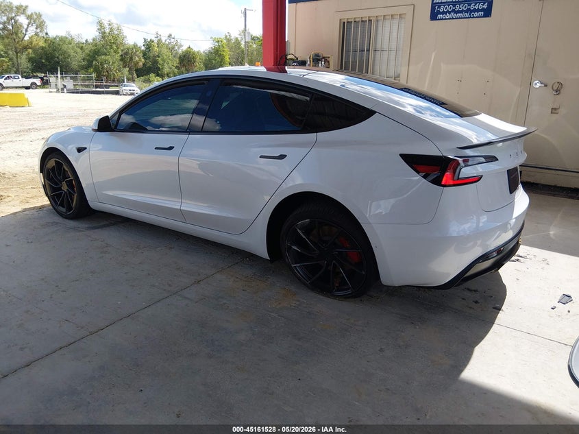 2026 Tesla Model 3 VIN 5YJ3E1ETXTF159587 IAAI salvage auction — LEFT REAR, Certificate Of Destruction (Florida), sold $16,100 on 2026-07-30 (photo 3)