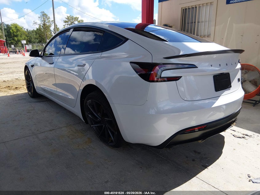 2026 Tesla Model 3 VIN 5YJ3E1ETXTF159587 IAAI salvage auction — LEFT REAR, Certificate Of Destruction (Florida), sold $16,100 on 2026-07-30 (photo 6)