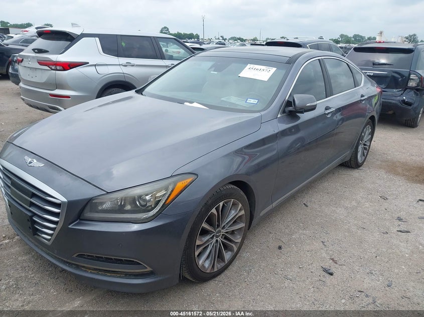 2015 Hyundai Genesis VIN KMHGN4JEXFU090160 IAAI salvage auction — WATER/FLOOD, Salvage (Texas), sold $125 on 2026-07-28 (photo 2)