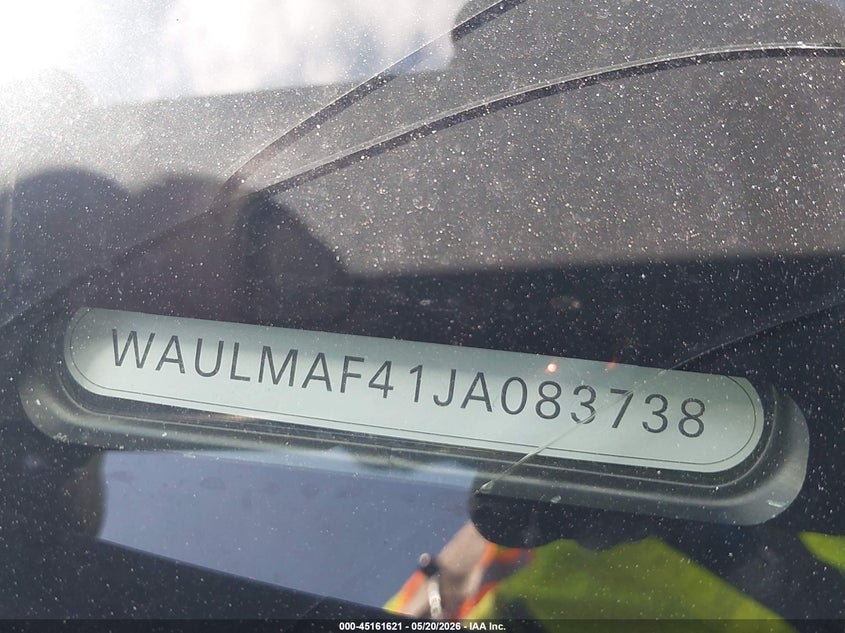 2018 Audi A4 VIN WAULMAF41JA083738 IAAI salvage auction — LEFT SIDE, Salvage (Texas), sold $1,100 on 2026-07-06 (photo 9)