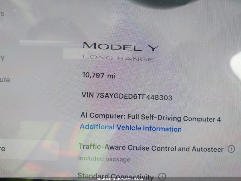 2026 Tesla Model y VIN 7SAYGDED6TF448303 IAAI salvage auction — LEFT SIDE, Bill Of Sale (Washington), sold $15,400 on 2026-07-22 (photo 7)