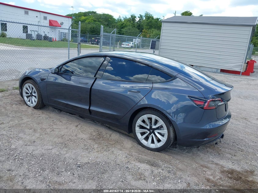 2023 Tesla Model 3 VIN 5YJ3E1EA0PF676482 IAAI salvage auction — RIGHT FRONT, Rebuildable (Florida), sold $8,800 on 2026-07-16 (photo 3)