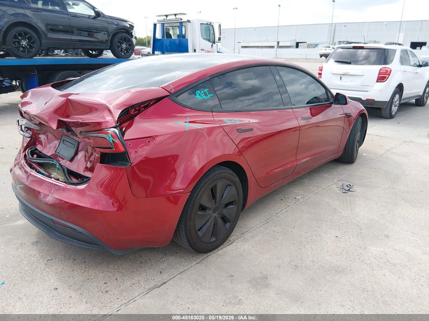 2024 Tesla Model 3 VIN 5YJ3E1EA3RF742171 IAAI salvage auction — REAR END, Original (Texas), sold $12,100 on 2026-07-30 (photo 4)