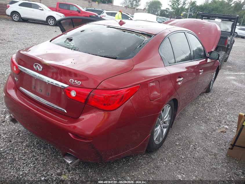 2016 Infiniti Q50 VIN JN1EV7AR5GM344183 IAAI salvage auction — HAIL, Clear (Missouri), sold $25 on 2026-07-27 (photo 4)