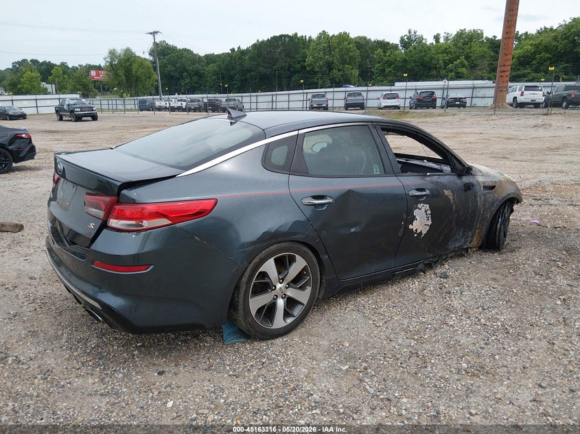 2020 Kia Optima VIN 5XXGT4L38LG446709 IAAI salvage auction — EXTERIOR BURN, Salvage (Louisiana), sold $50 on 2026-07-29 (photo 4)