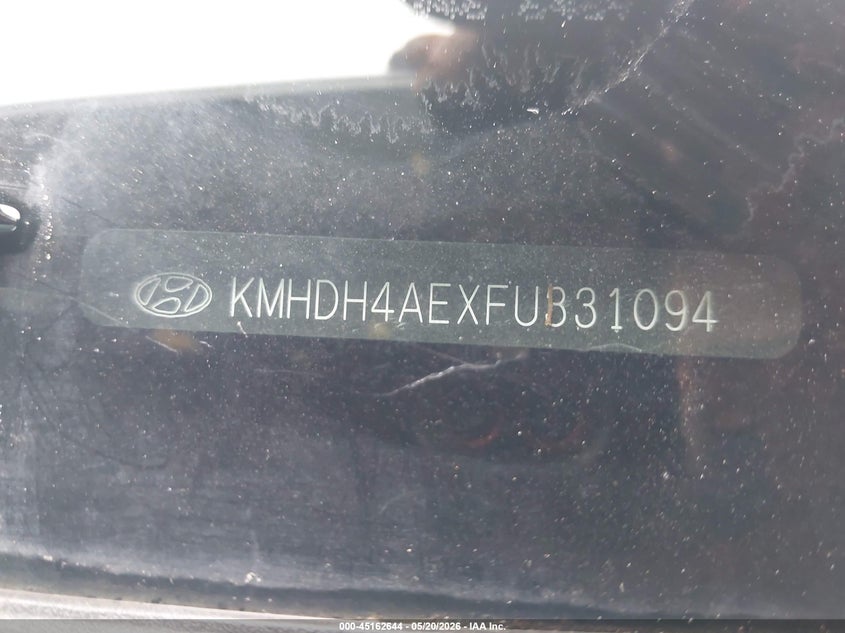2015 Hyundai Elantra VIN KMHDH4AEXFU331094 IAAI salvage auction — HAIL, Clear (Oklahoma), sold $25 on 2026-07-29 (photo 9)