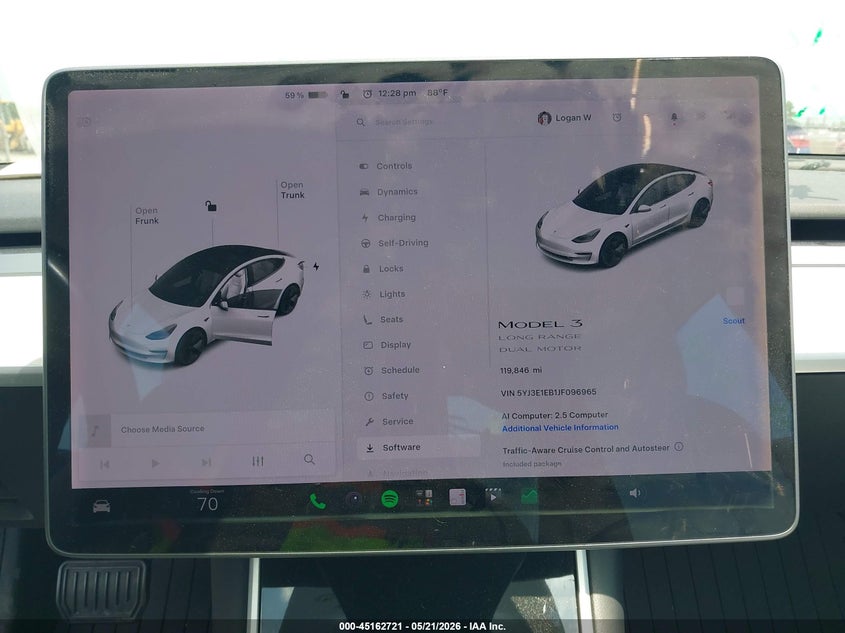 2018 Tesla Model 3 VIN 5YJ3E1EB1JF096965 IAAI salvage auction — REAR END, Salvage (Idaho), sold $4,600 on 2026-07-09 (photo 7)