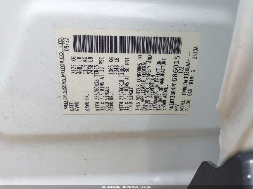 2023 Nissan Rogue VIN 5N1BT3BB4PC686015 IAAI salvage auction — NORMAL WEAR, Clear (Indiana), sold $10,450 on 2026-07-28 (photo 9)