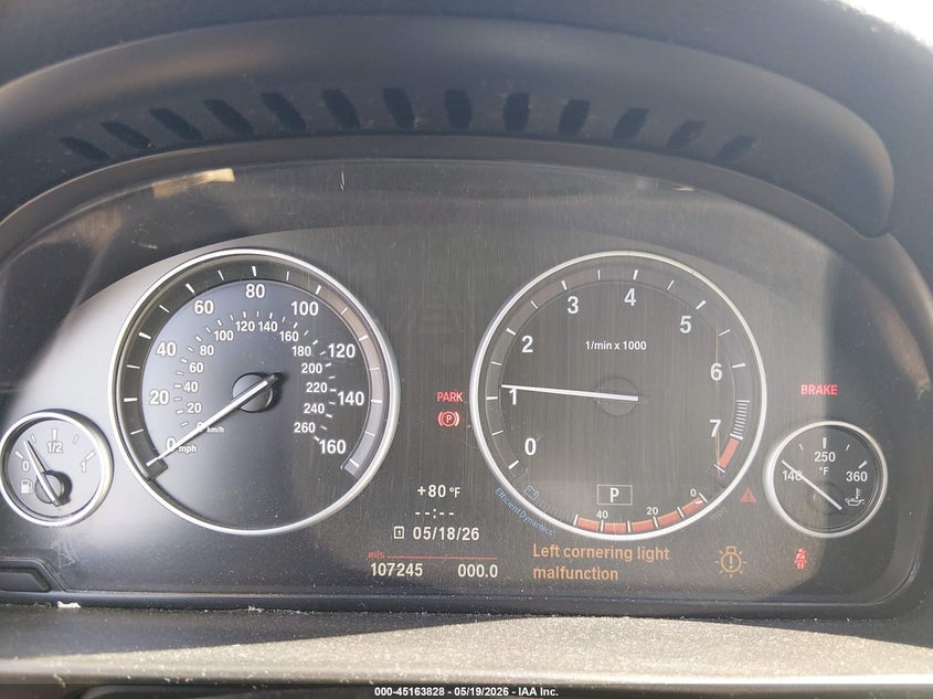 2012 BMW 5er VIN WBAXG5C57CDX02924 IAAI salvage auction — NORMAL WEAR, Clear (Delaware), sold $1,375 on 2026-07-13 (photo 7)