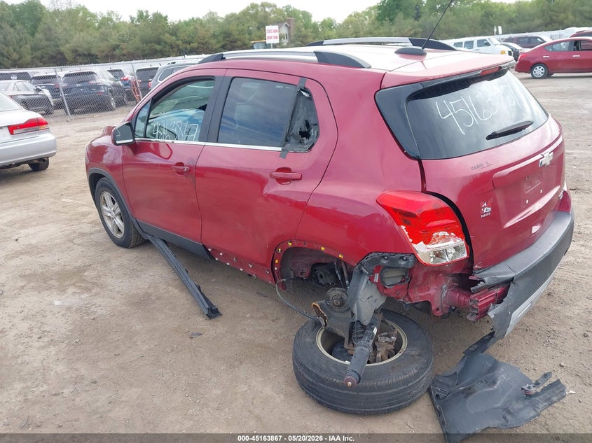 2015 Chevrolet Trax VIN KL7CJRSB5FB058774 IAAI salvage auction — LEFT REAR, Clear (Indiana), sold $1,700 on 2026-07-07 (photo 3)