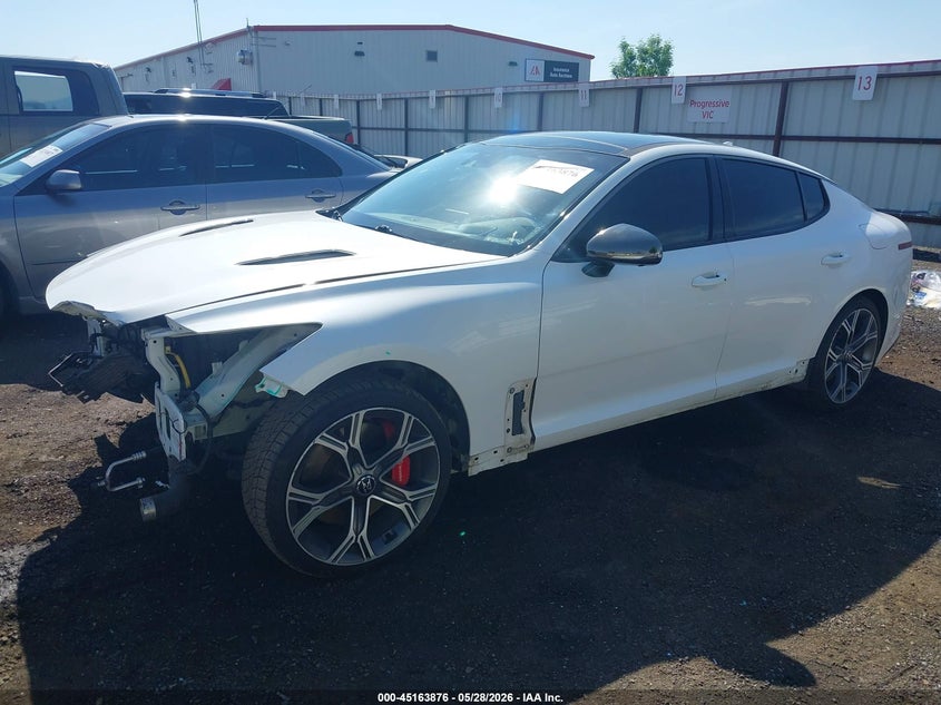 2018 Kia Stinger VIN KNAE55LC5J6027667 IAAI salvage auction — FRONT END, Salvage Title, sold $3,300 on 2026-07-07 (photo 2)