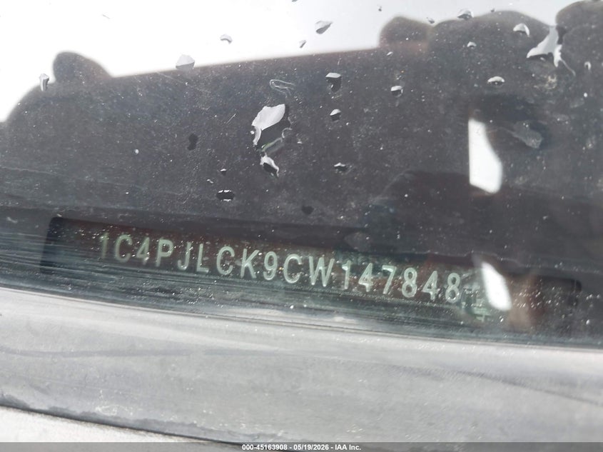 2012 Jeep Liberty (north america) VIN 1C4PJLCK9CW147848 IAAI salvage auction — LEFT REAR, Salvage (Illinois), sold $675 on 2026-07-28 (photo 9)