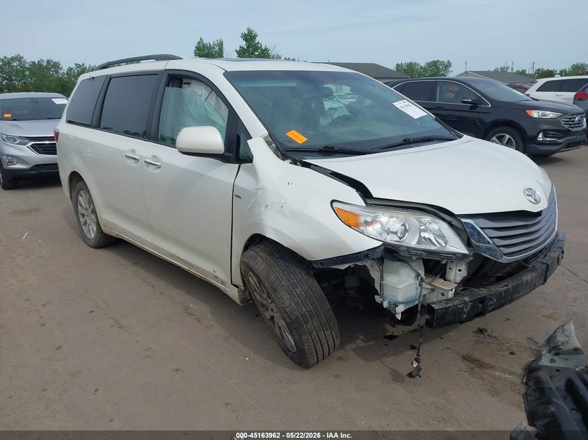 2016 Toyota Sienna VIN 5TDDK3DC8GS130942 IAAI salvage auction — FRONT END, Salvage (Ohio), sold $1,775 on 2026-07-14 (photo 1)