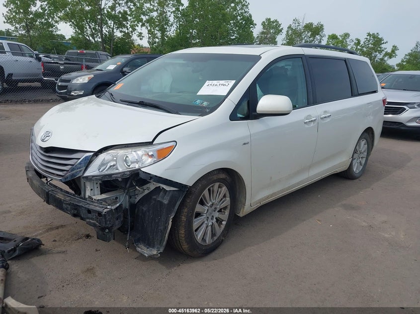 2016 Toyota Sienna VIN 5TDDK3DC8GS130942 IAAI salvage auction — FRONT END, Salvage (Ohio), sold $1,775 on 2026-07-14 (photo 2)
