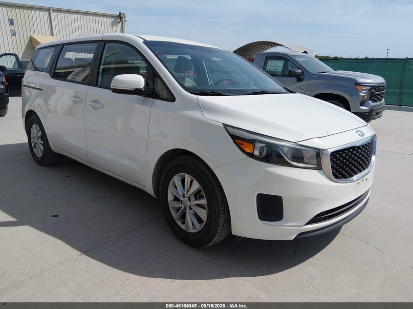 2018 Kia SEDONA VIN KNDMA5C10J6400316 IAAI salvage auction — FRONT & REAR, Sf97 (Texas), sold $14,950 on 2026-07-07 (photo 1)