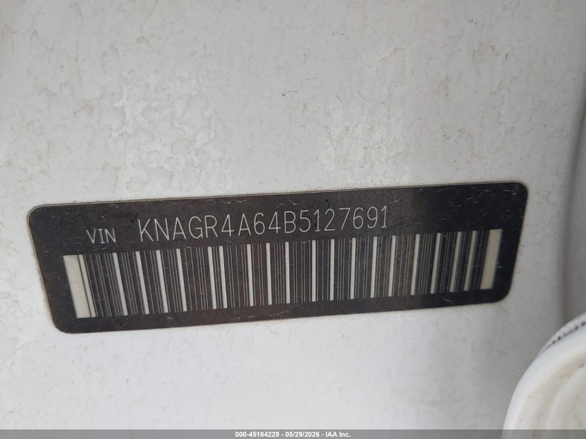 2011 Kia Optima VIN KNAGR4A64B5127691 IAAI salvage auction — REAR END, Original (Texas), sold $750 on 2026-07-13 (photo 9)