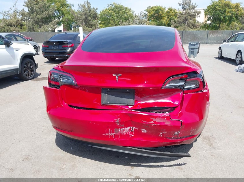 2023 Tesla Model 3 VIN 5YJ3E1EA3PF510053 IAAI salvage auction — REAR END, Salvage (California), sold $575 on 2026-07-30 (photo 6)