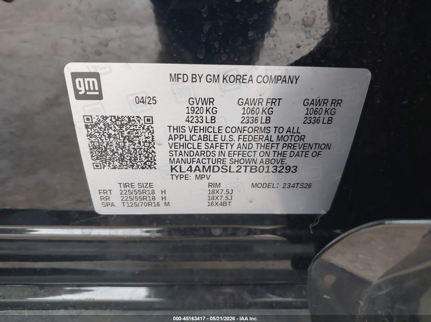 2026 Buick Encore gx VIN KL4AMDSL2TB013293 IAAI salvage auction — HAIL, Original (Texas), sold $11,500 on 2026-07-29 (photo 9)