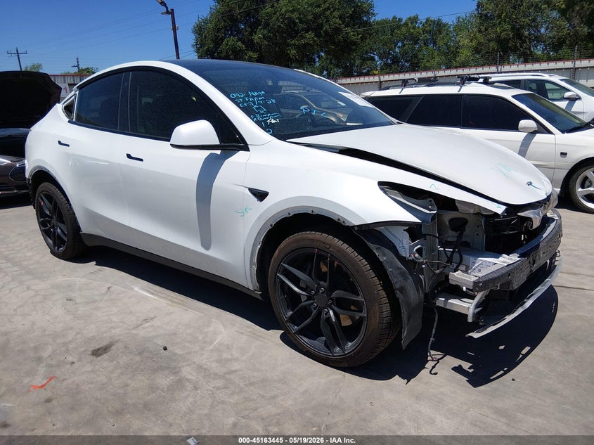 2023 Tesla Model y VIN 7SAYGDEE4PA076343 IAAI salvage auction — FRONT & REAR, Original (Texas), sold $9,050 on 2026-07-07 (photo 1)