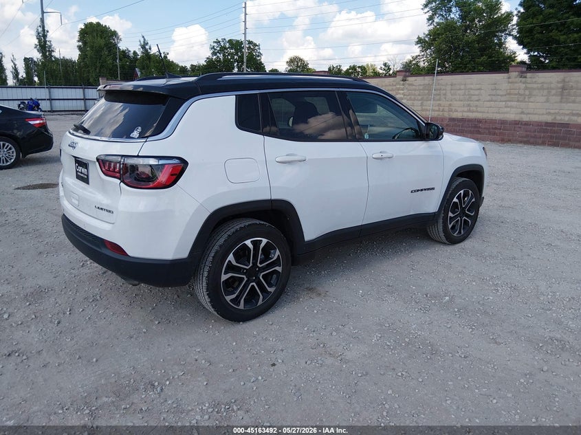 2022 Jeep Compass VIN 3C4NJDCB3NT159600 IAAI salvage auction — HAIL, Salvage Title, sold $9,900 on 2026-08-03 (photo 4)