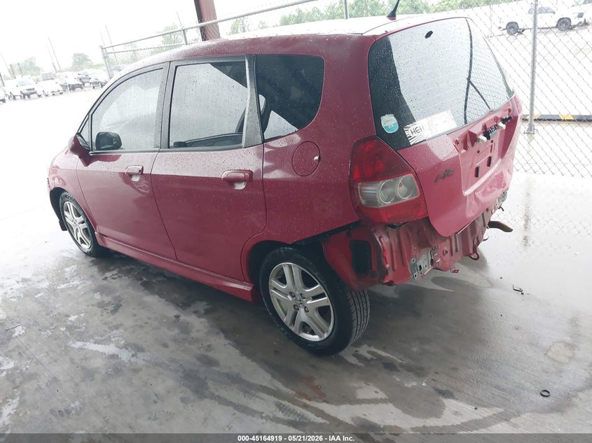 2007 Honda Fit VIN JHMGD38667S048564 IAAI salvage auction — REAR END, Original (Texas), sold $750 on 2026-07-10 (photo 3)