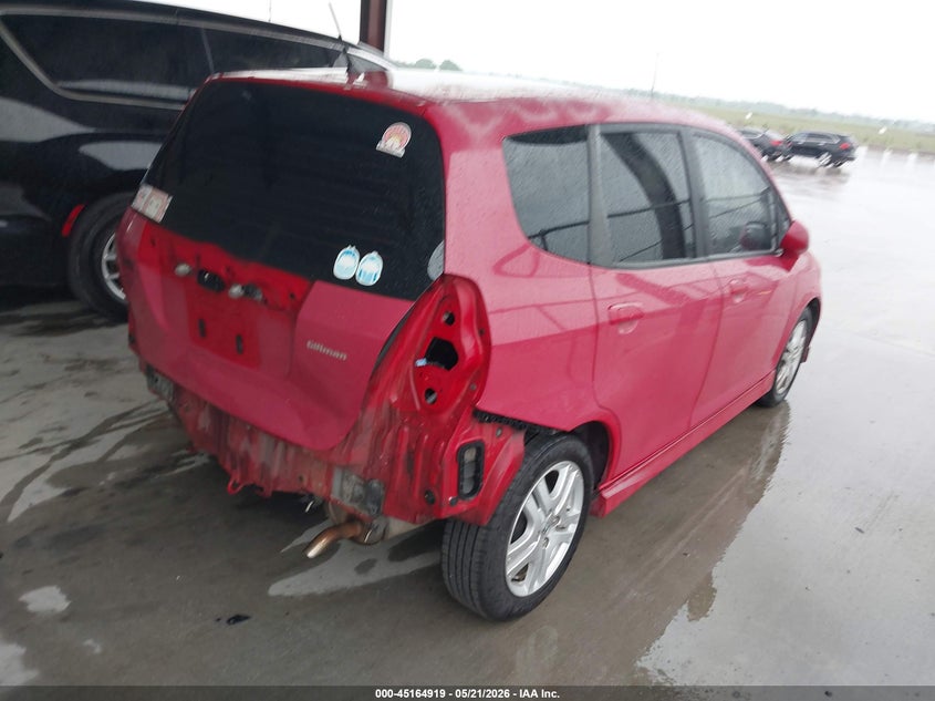 2007 Honda Fit VIN JHMGD38667S048564 IAAI salvage auction — REAR END, Original (Texas), sold $750 on 2026-07-10 (photo 4)