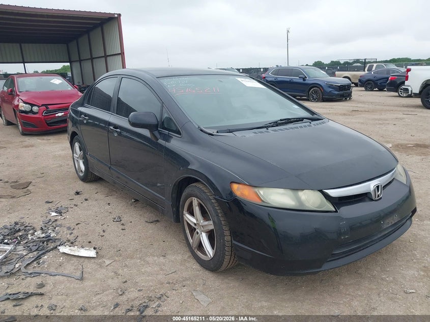 2008 Honda Civic VIN 1HGFA16538L057532 IAAI salvage auction — REAR END, Salvage (Texas), sold $800 on 2026-07-05 (photo 1)