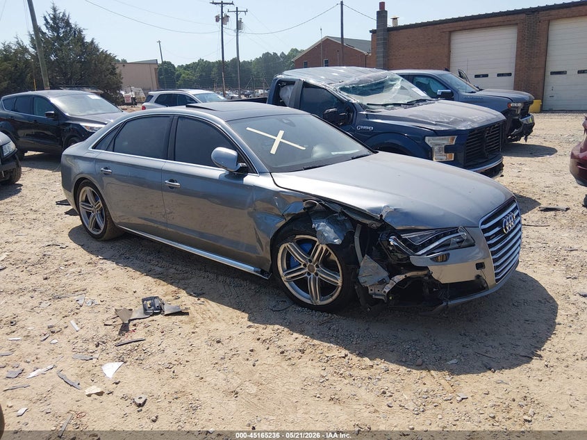 2013 Audi A8 VIN WAURGAFD2DN025510 IAAI salvage auction — RIGHT FRONT, Salvage (North Carolina), sold $1,650 on 2026-07-13 (photo 1)
